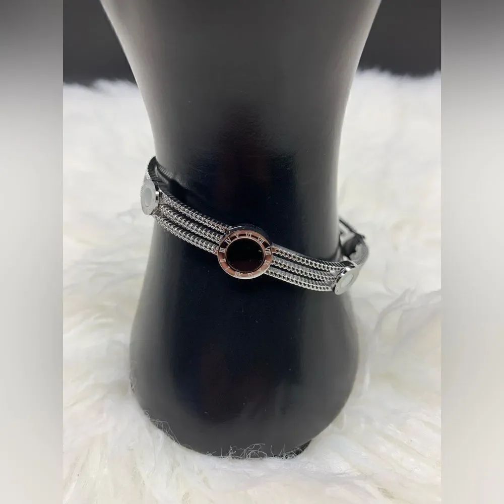 Bracelets for Women Stainless Steel Bracelets Roman Numeral Bangle Birthday